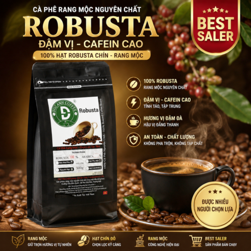 1kg cà phê rang mộc Robusta DUC ANH COFFEE nguyên chất xay pha phin, xay pha máy, ủ lạnh, nguyên hạt, cà phê Đức Anh